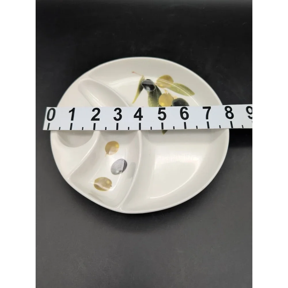 Easy Life Dora Papis Olive Collection Divided Ceramic Serving Platter Plate